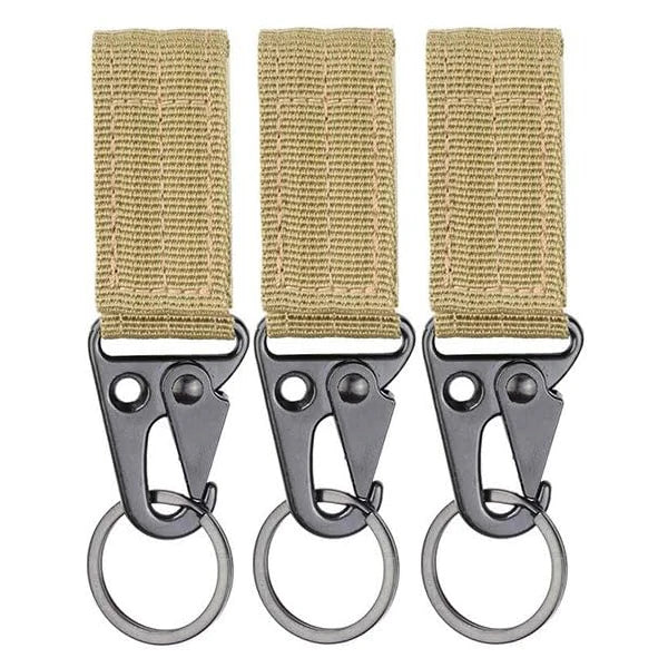 3Pcs Tactical Nylon Webbing Buckle Carabiner Hook