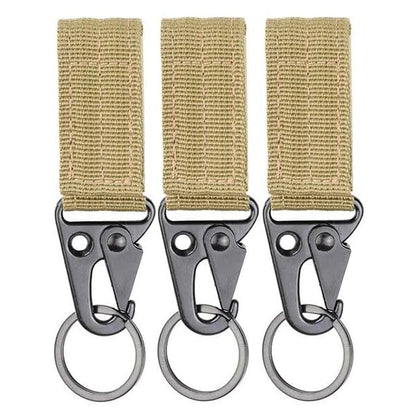 3Pcs Tactical Nylon Webbing Buckle Carabiner Hook