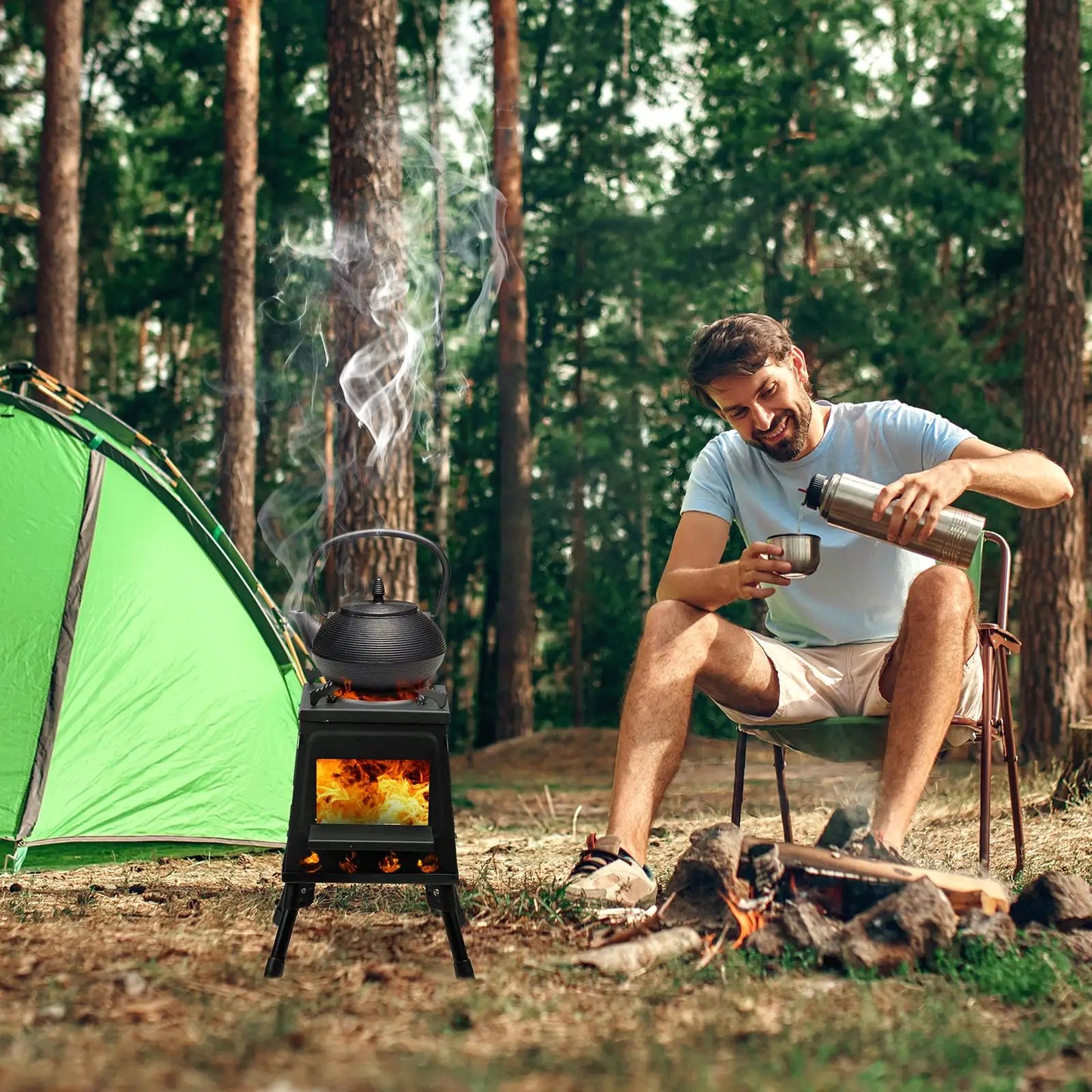 27x27x34cm Wooden Camping Stove
