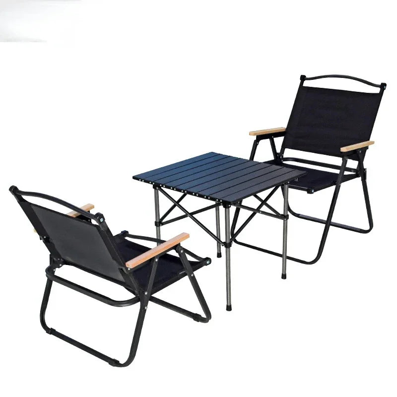 Outdoor Folding Wood Grain Portable Car Folding Chair Camping Picnic Chair