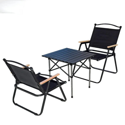 Outdoor Folding Wood Grain Portable Car Folding Chair Camping Picnic Chair