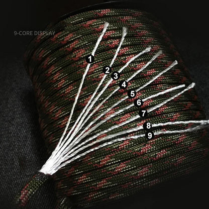 9-Core 650lb Paracord Dia 4mm Military Tactical Survival Parachute Rope