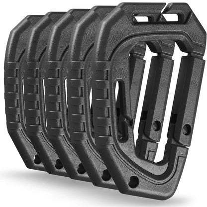 5Pcs Plastic Tactical Carabiners Fast Spring Hard Hook Buckle D-Clip
