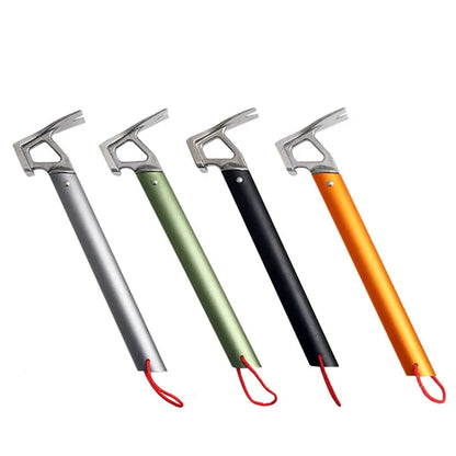 Outdoor Aluminum Hammer Ultralight Portable with Stake Puller Outdoor Camping Hammer Tent  Household Nail Pulling Hammer