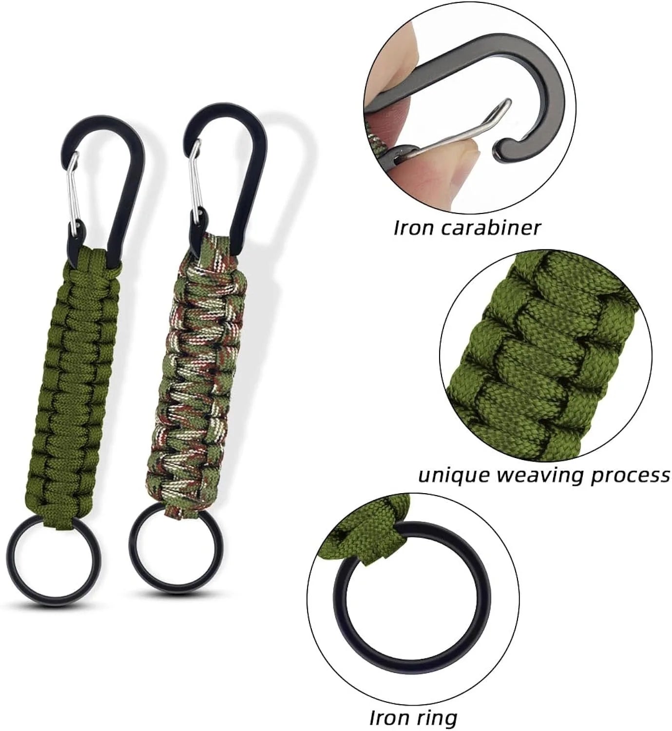 Military Braided Cord Rope Lanyard Paracord Keychain