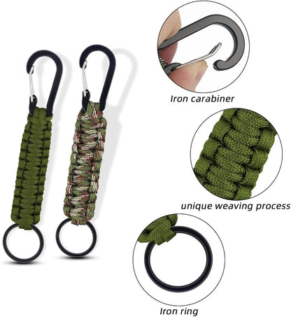 Military Braided Cord Rope Lanyard Paracord Keychain