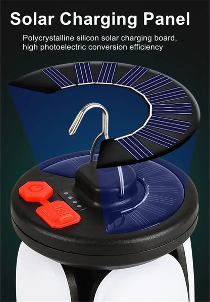 Rechargeable 4500mAh 1000LM Emergency Power Bank Solar LED Camping Lantern
