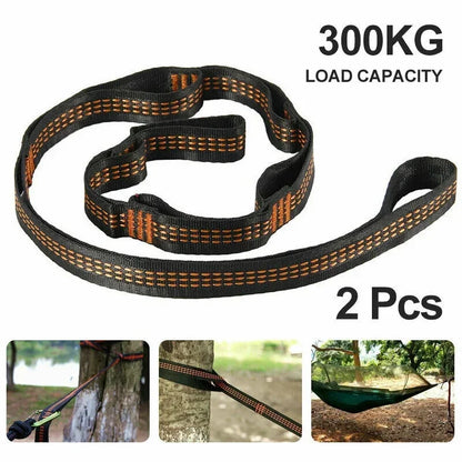 Polyester Straps Reinforced For Outdoor Camping Black Hammock Straps