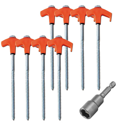 8Pcs Heavy Duty Spiral Screw with Hex Socket