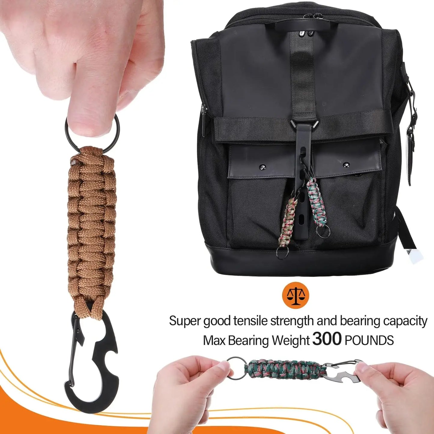 Military Braided Core Rope Paracord Keychain