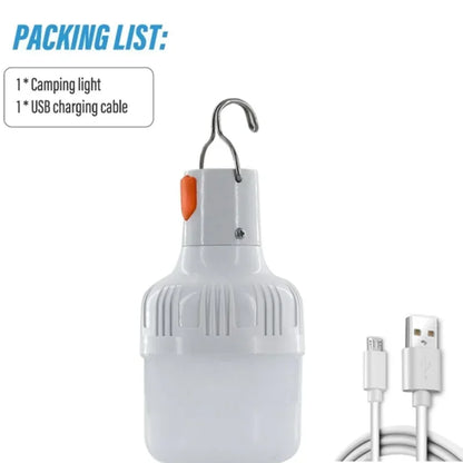 USB Rechargeable LED Lamp Outdoor Bulbs 60W Emergency Light