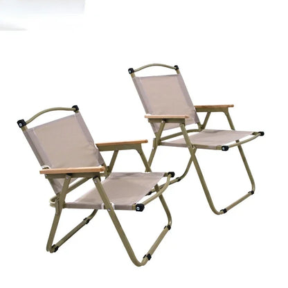 Outdoor Folding Wood Grain Portable Car Folding Chair Camping Picnic Chair
